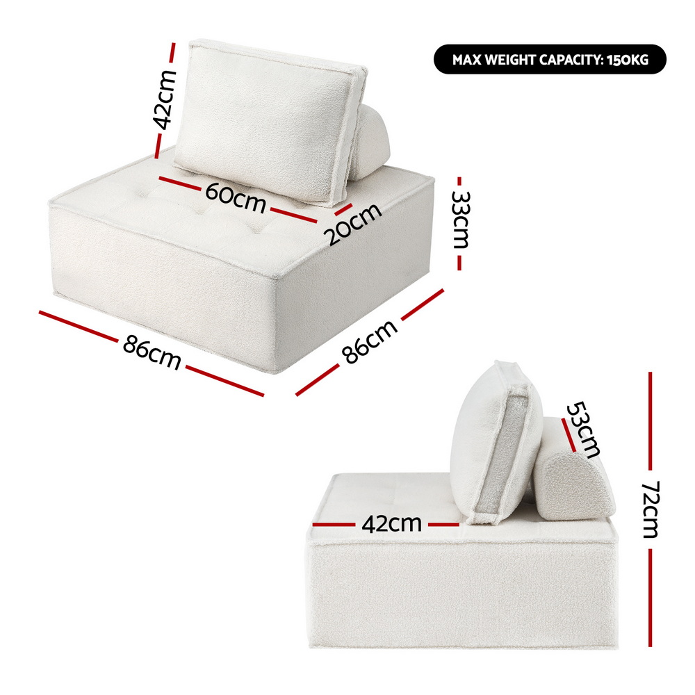 Artiss Floor Sofa Lounge Chair 6 Seater with Pillow โ image 2