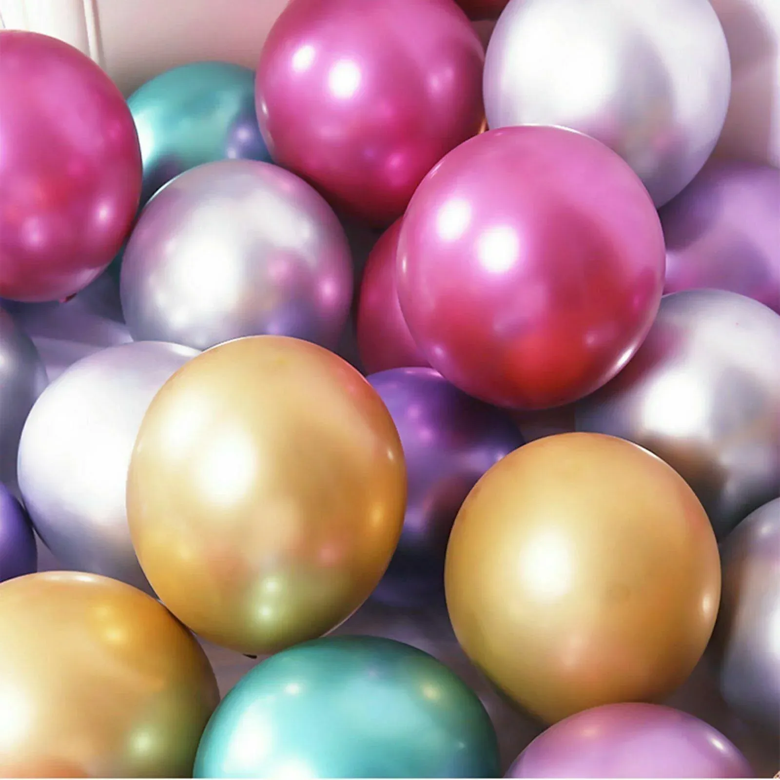 Metallic Latex Balloons 12 Inch Chrome Party Balloons for Birthday Wedding Decoration - Blue 50PCS — image 6