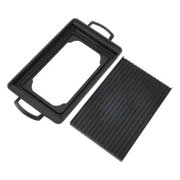 Mini Aluminium Alloy Charcoal Grill Pan with Fast Even Heating for Home Cooking, Camping and Picnics, Black, 24 × 15 cm — image 2