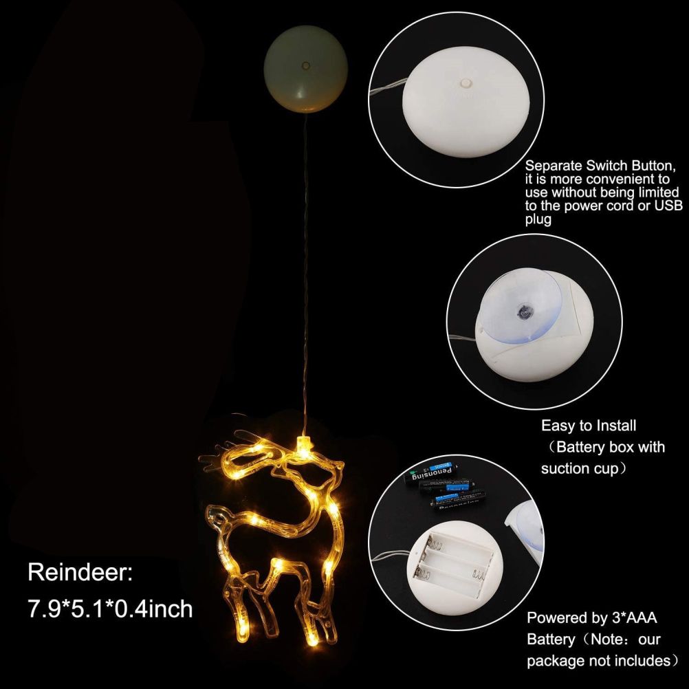 LED Christmas Lights Window Suction Cup Chandelier Lamp Decorative Curtain Lights Decor Christmas Decoration โ image 2