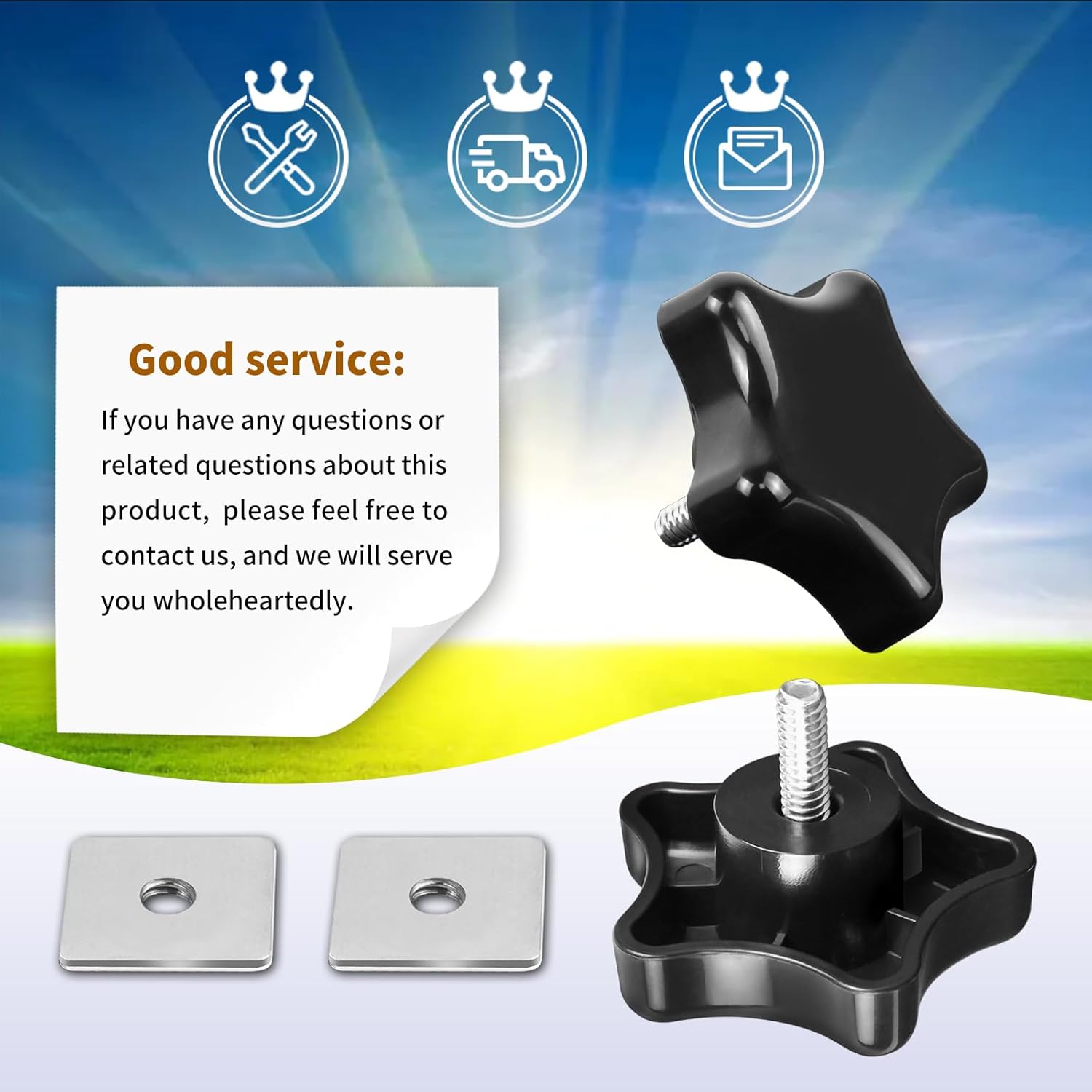 901022 Black RV Awning Brace Knob or Rafter Locking Knobs with Clamp fit Camper/RV/Motorhome β image 6