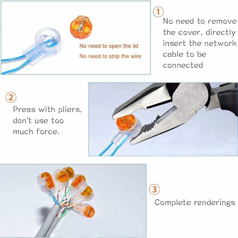 100pcs Scotchlok UY Waterproof Connector, Resin Filled Cable Connectors Wire Terminals for Garden & Outdoor Robotic Lawn Mower — image 3