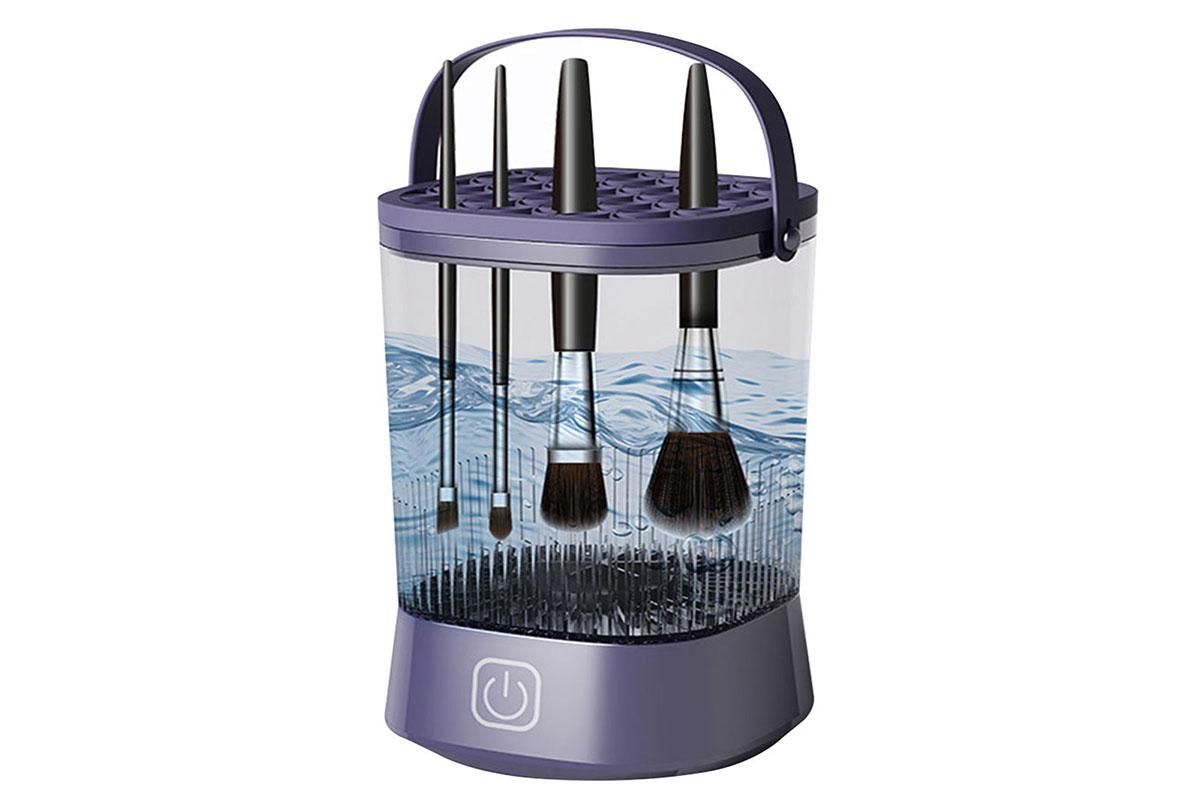 Water-Resistant Electric Makeup Brush Cleaner Automatic Brush Cleaner Dryer Tool -Purple โ image 3