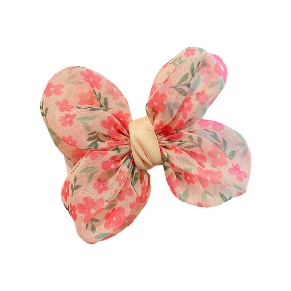Cute Bow School Hairclips Mesh Yarn Hair Accessories Bow Girl Party Gift - Pink