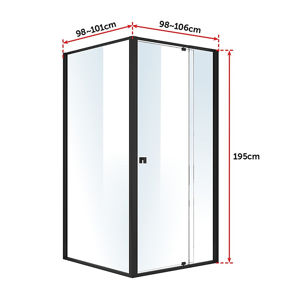 Semi Frameless Shower Screen (98~106)x 195cm & (98~101)x 195cm Side AS/NZS Glass โ image 6