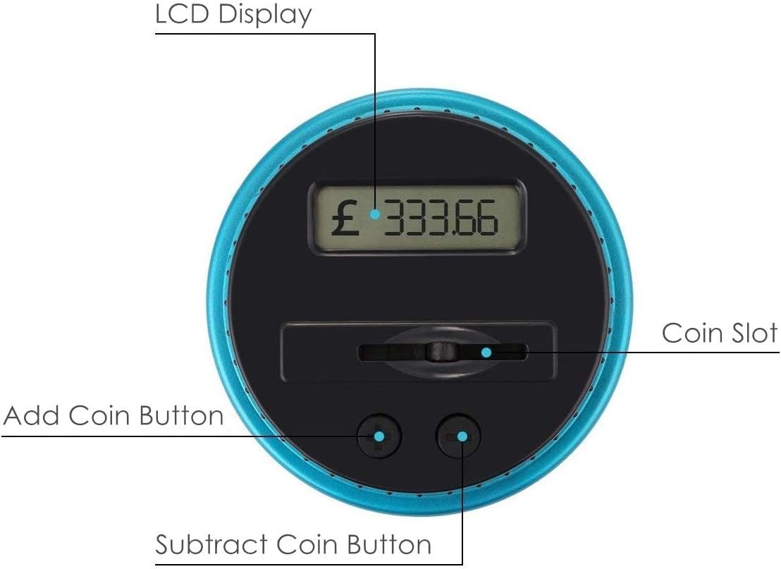 Digital piggy bank UK Coin counter - Large transparent piggy bank with LCD screen - piggy bank as a gift for kids and adults (large size) — image 4