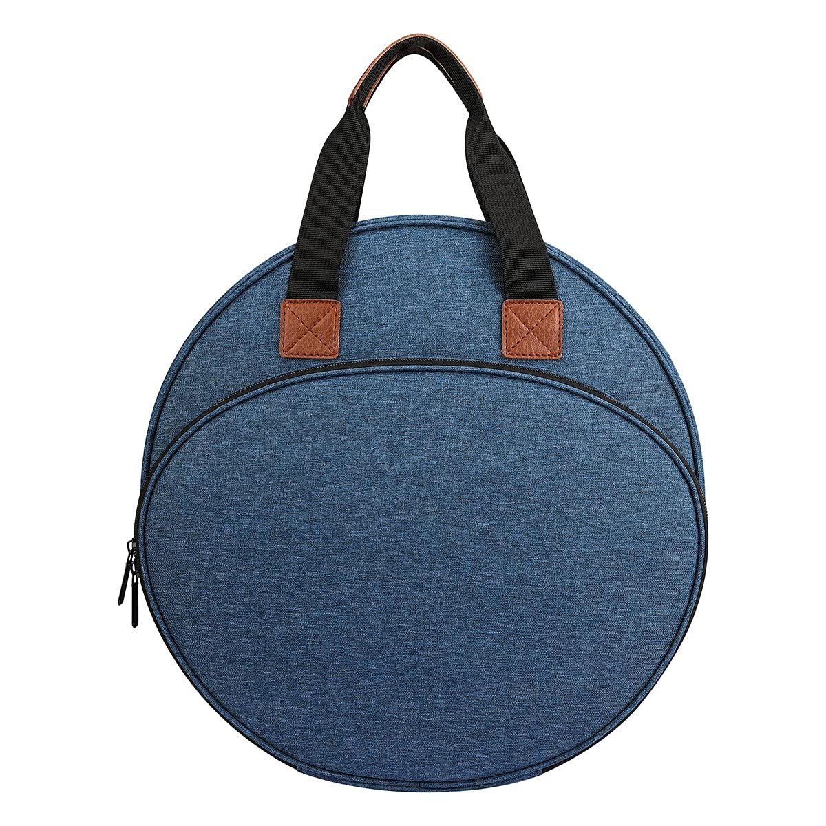 Sewing Crafts Storage Tote Bag,Knitting Bags with Zipper Pockets Organiser for Embroidery,Charts and Threads, Diameter 35cm