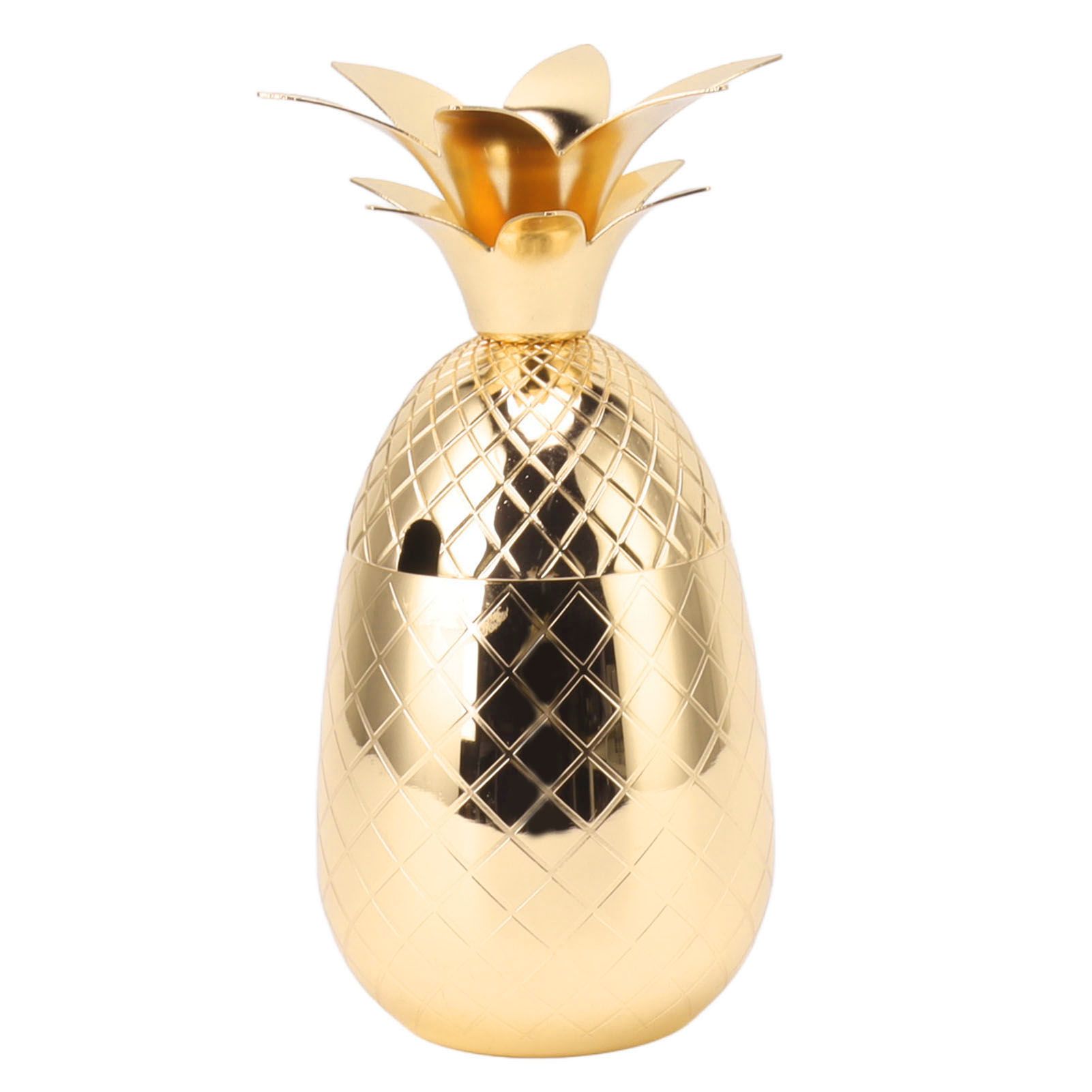 Cocktail Shaker Pineapple Shape Stainless Steel Polished Smooth Surface 500ml for Home Bar Gold โ image 5