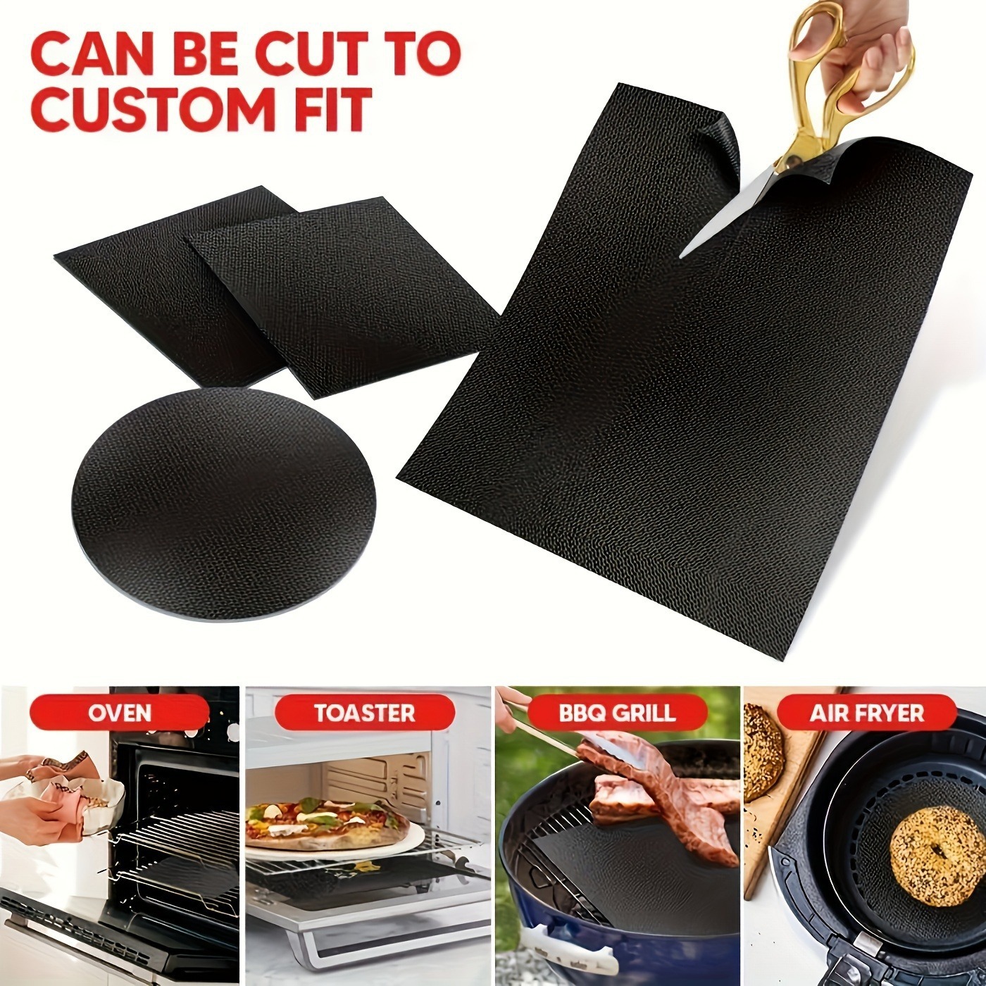 2-Pack 33x40cm Reusable Drip Guard for Ovens, Grills & Microwaves - High-Temperature Resistant Fiberglass Baking Sheet, Heavy Duty & Easy Clean โ image 4