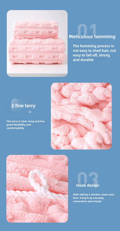 Beige Thickened Coral Fleece Towel Set, Large Bath Towel & Face Towel Combo, Soft & Absorbent Towels for Home Use โ image 5
