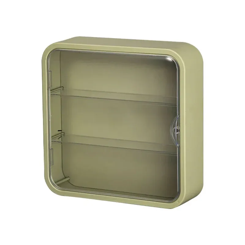 Wall Mounted Showcase Acrylic Figures Toys Display Case Dustproof Storage Box - Green