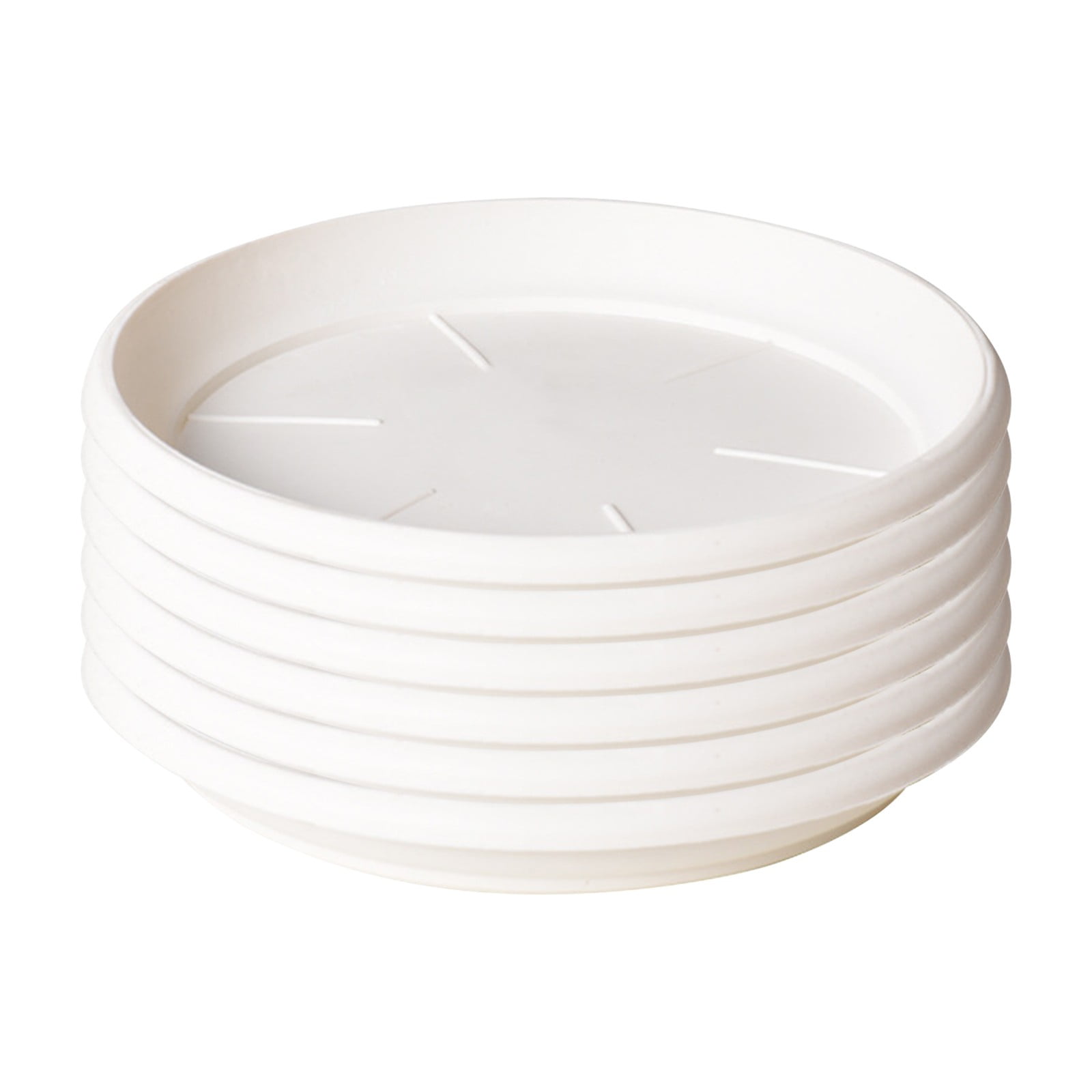 6 Pack Plant Saucer Tray 3.6 inch, Heavy Duty Plastic Pot Plant Drip Trays Saucers for Indoors Outdoor, Plant Water Tray for Planters 5.9" White