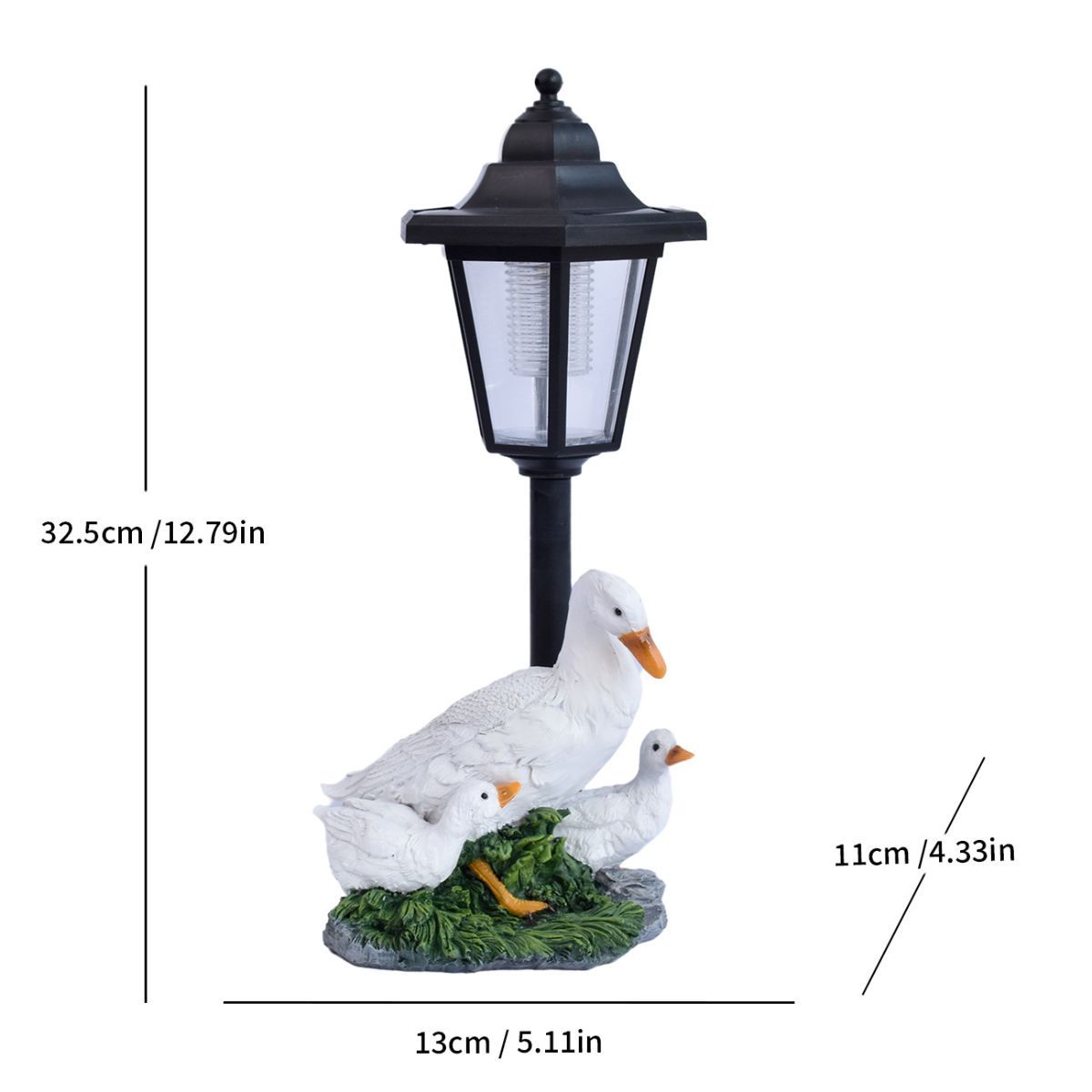 Resin Hummingbird Solar Lamp Outdoor Garden Sculpture Couple Hummingbird - Multi-color - Size 49 — image 3