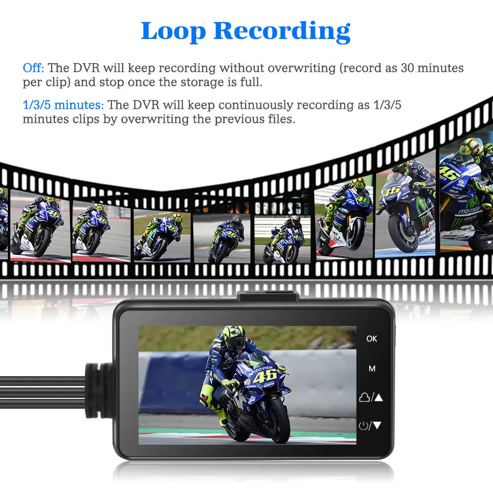 3inch LCD HD Dual Camera Motorcycle DVR Video Driving Recorder With 32G Card โ image 5