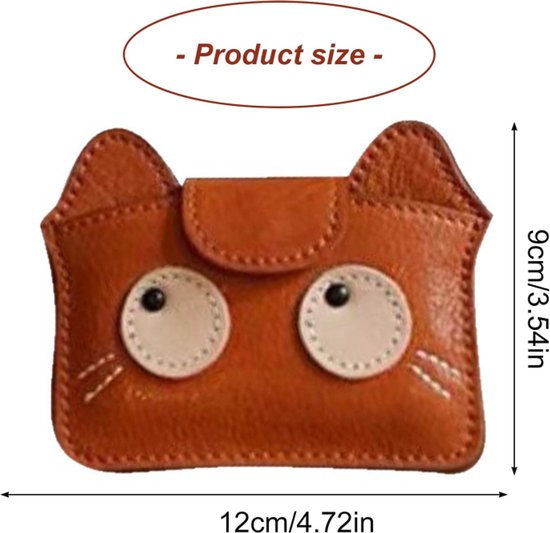 Women's wallet - Solid color - Cat design - A gift for young women and ladies (Black) โ image 4