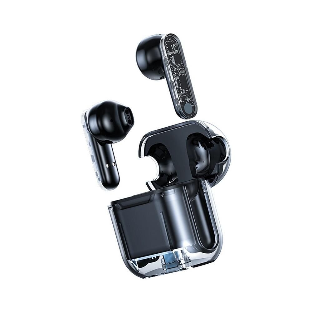 TWS Wireless Earphones 5.3 Bluetooth Headset with Mic HD Sound Auriculares Transparent Cute Half in Ear Headphones -White โ image 2