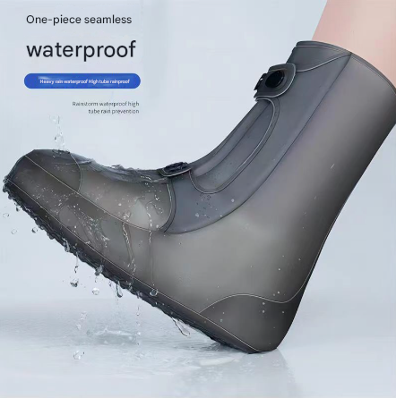 2 Pcs Size 3XL White Reusable Waterproof Shoe Covers - Heavy Duty Non-Slip Rain Boot Protectors — image 4