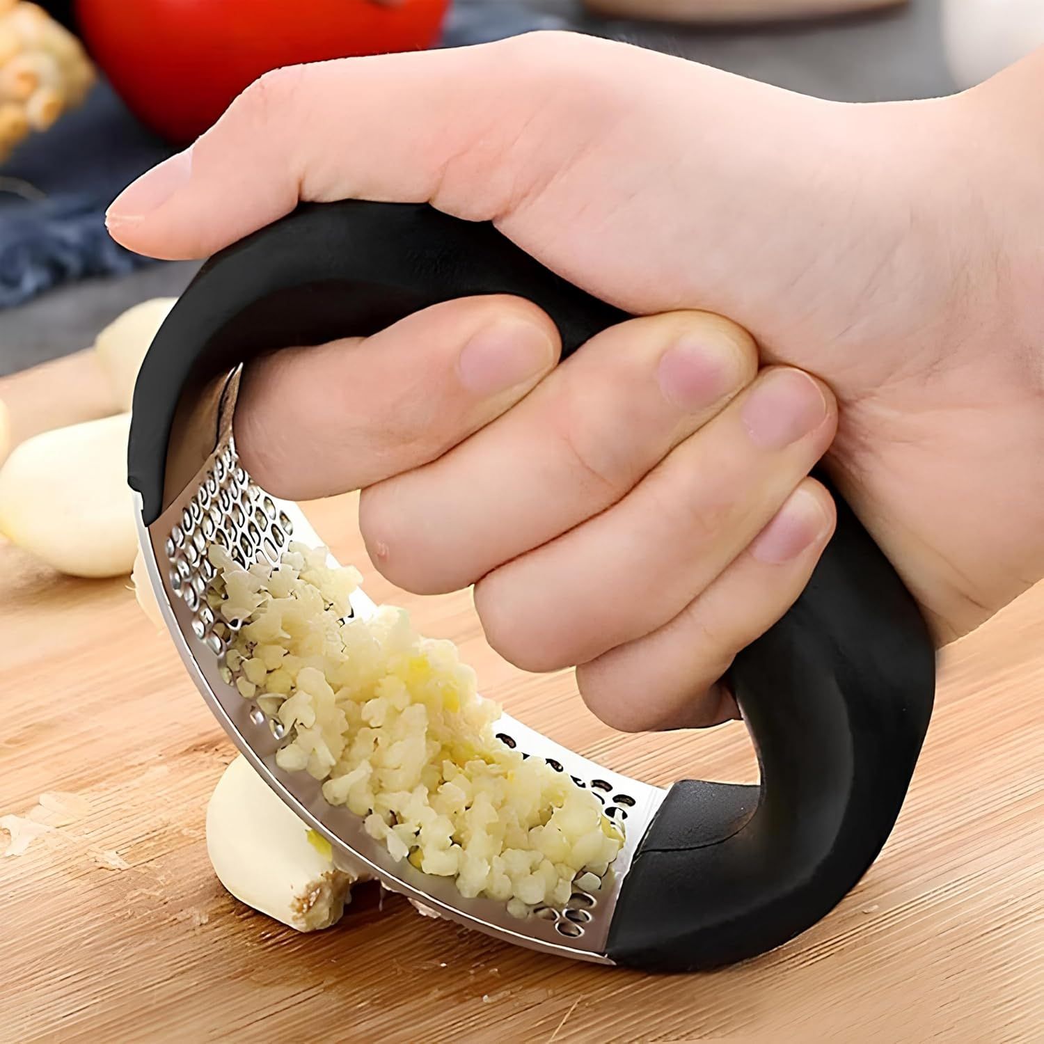 Garlic Grater Hand Press Tool Stainless Steel Non-Slip Handle Grip Grater Pressing Smashing Gadget For Grating Garlic Cheese โ image 5
