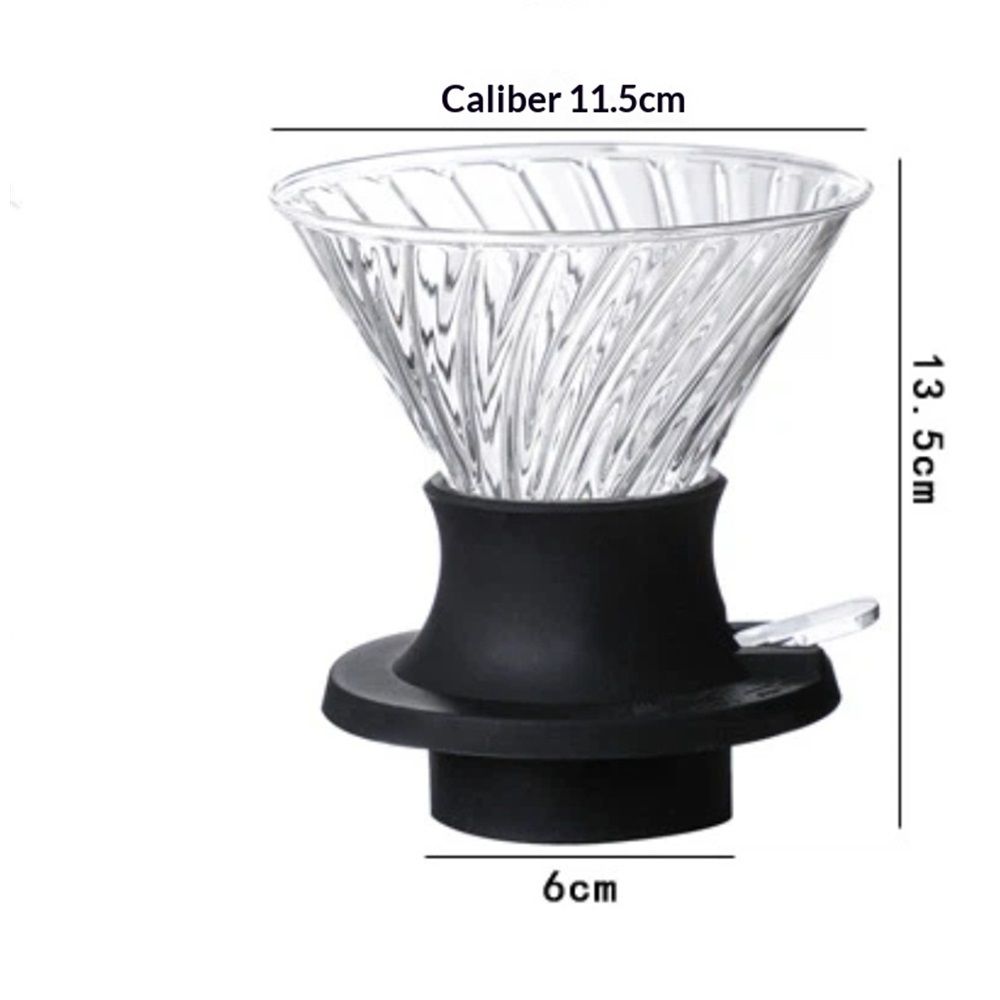 Immersion Pour Over Dripper, Glass Coffee Maker for French Press & Drip Styles, Beginner-Friendly All-in-One Brewing System(Black Rose) — image 4