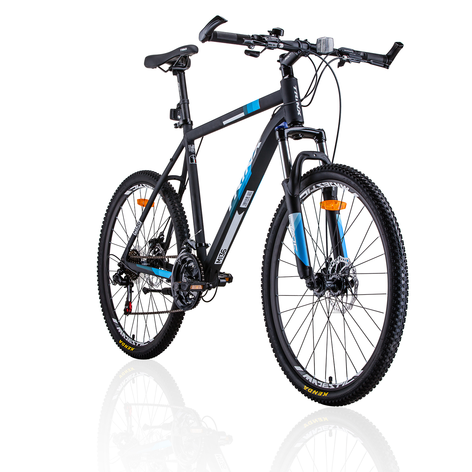 Trinx MTB Mens Mountain Bike 26 inch Shimano Gear 21-Speed [Colour: Matt Black White/Blue] [Size Of Frame: 21 inches] — image 2