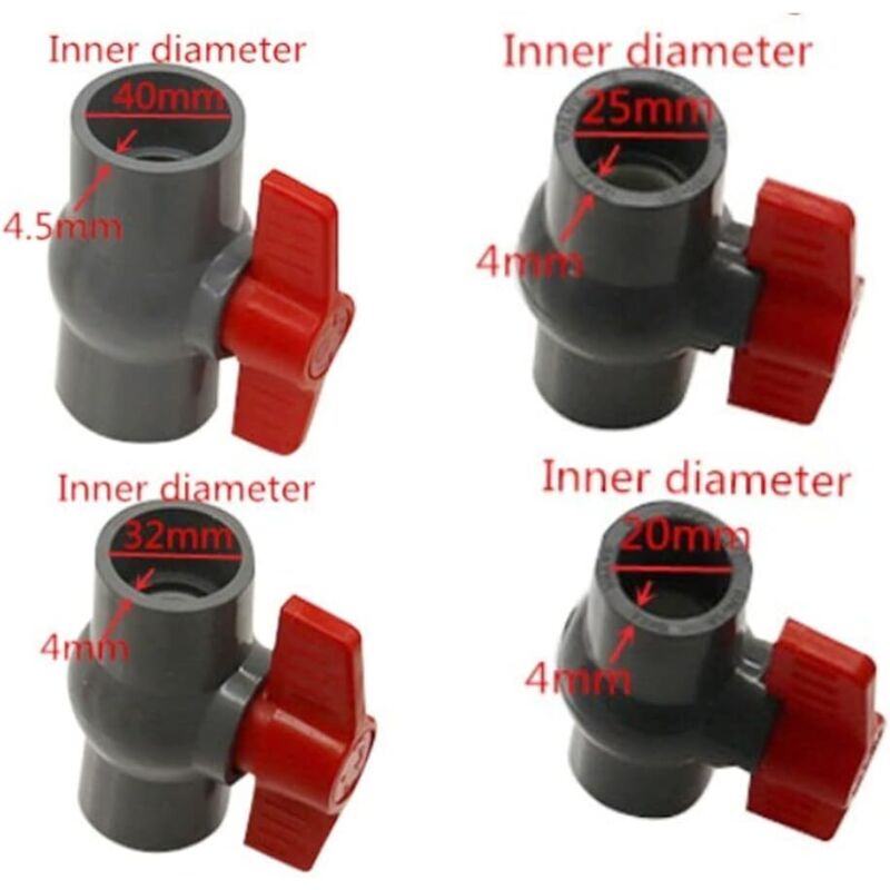 Pvc Ball Valve, U-Pvc Plastic Valve, Straight Connectors For Flow Control And Shutoff (Φ20Mm) — image 4