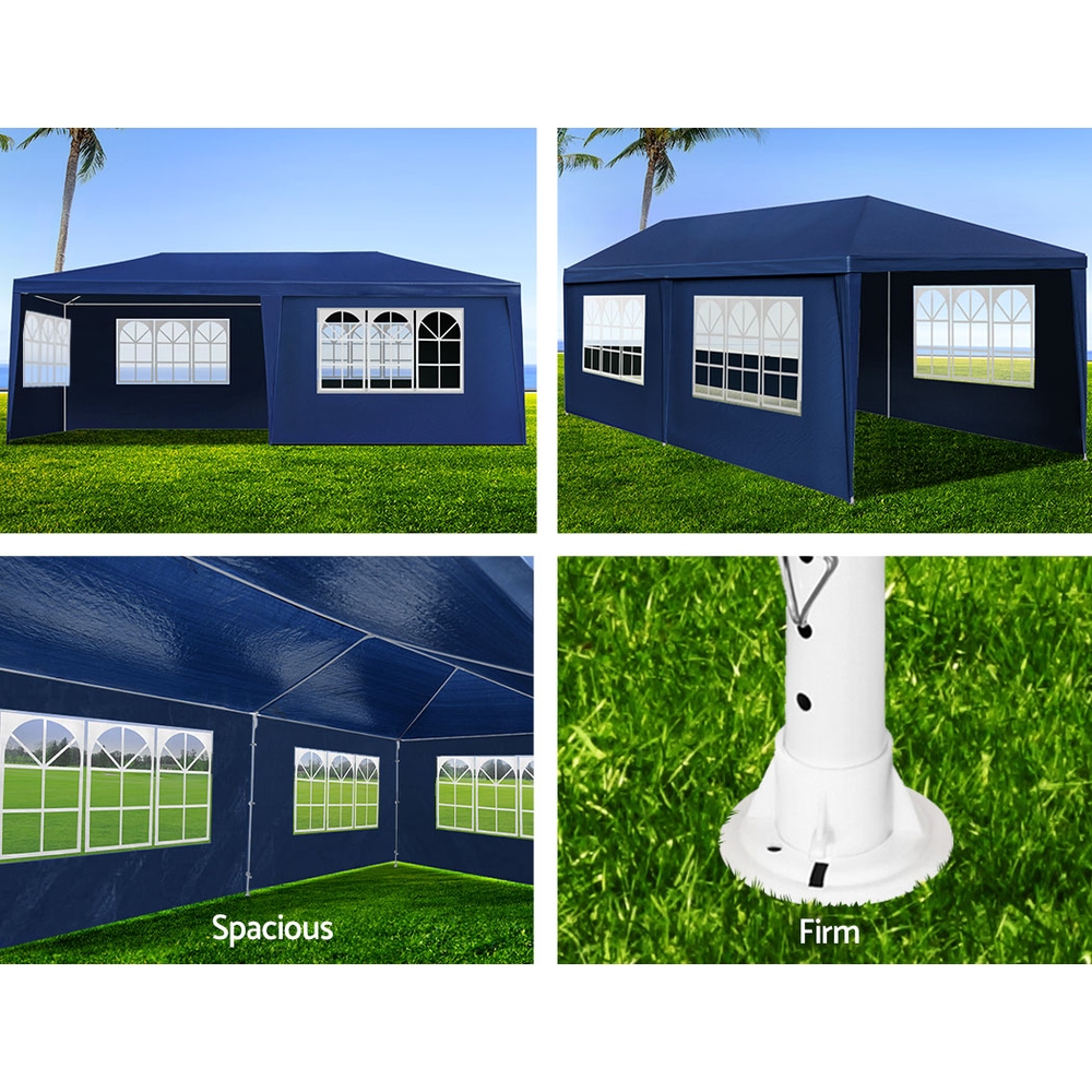Instahut Gazebo 3x6m Marquee Wedding Party Tent Outdoor Camping Side Wall Canopy 6 Panel Blue — image 5
