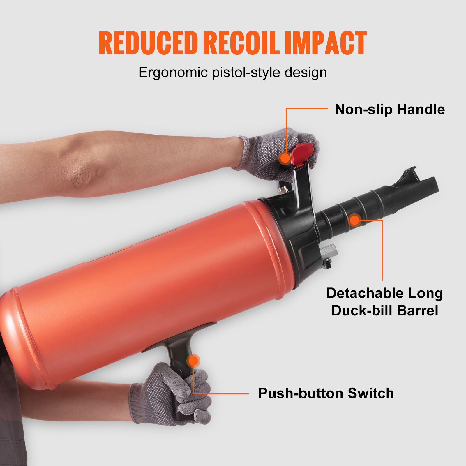 Tire Bead Seater, 2.4 Gal/9 L Air Tire Bead Blaster, 150 PSI Handheld Bead Bazooka, Portable Tire Inflator Tool, 87-116 PSI Operating Pressure for Tractor — image 5