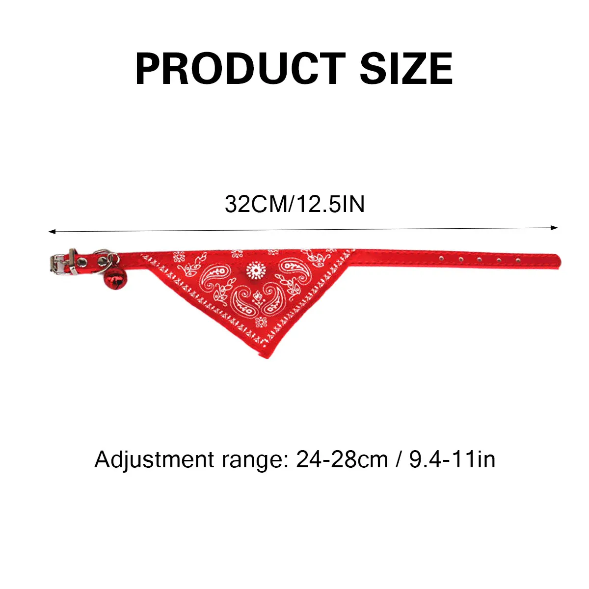 Adjustable Bandana Collar with Bell for Small Dogs and Cats Triangle Scarf Style - Blue โ image 4