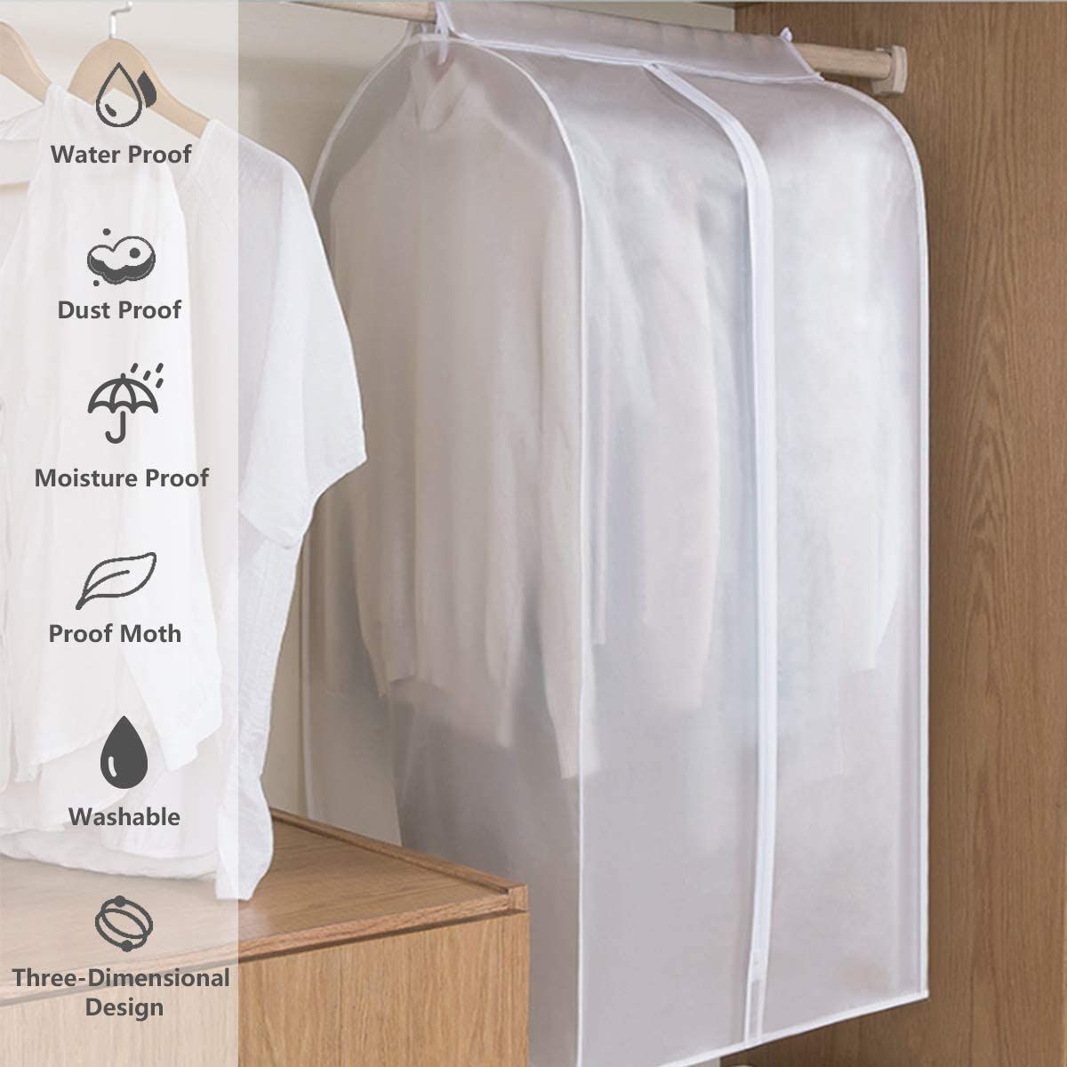 jacket, hanging clothes storage bag, advanced thickened clothing storage bag, moisture-proof and dust-proof clothing cover — image 5