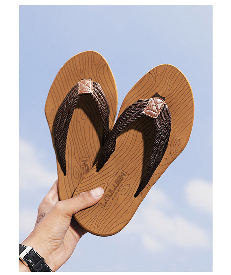 Men's Outdoor Non-Slip Flip Flops, 6 Colors EVA Lightweight Thick-Sole Beach Sandals for Casual & Sports(khaki-45) โ image 5