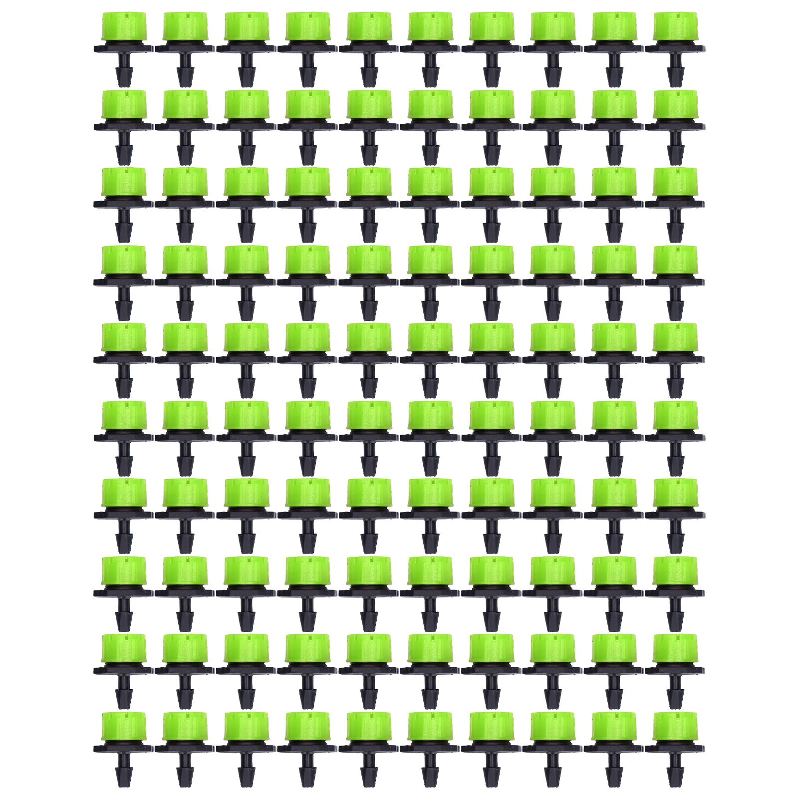 100Pcs 8 Hole Drip Irrigation Emitter Adjustable Drip Irrigation Sprinkler for Garden Greenhouse Courtyard Green