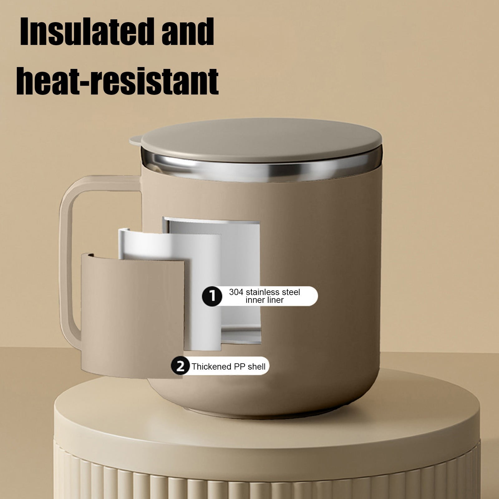 Insulated Coffee Mug with Handle & Lid - 17oz Stainless Steel Travel Tumbler, Double Wall Vacuum (Black) by 29_【Top Seller】 Annual Bestseller Coffee Mug — image 6