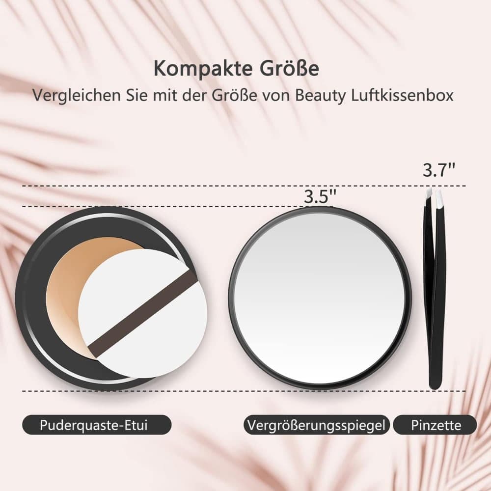 20X/30X Magnification Makeup Mirror with Tweezers, Black, 30X — image 2