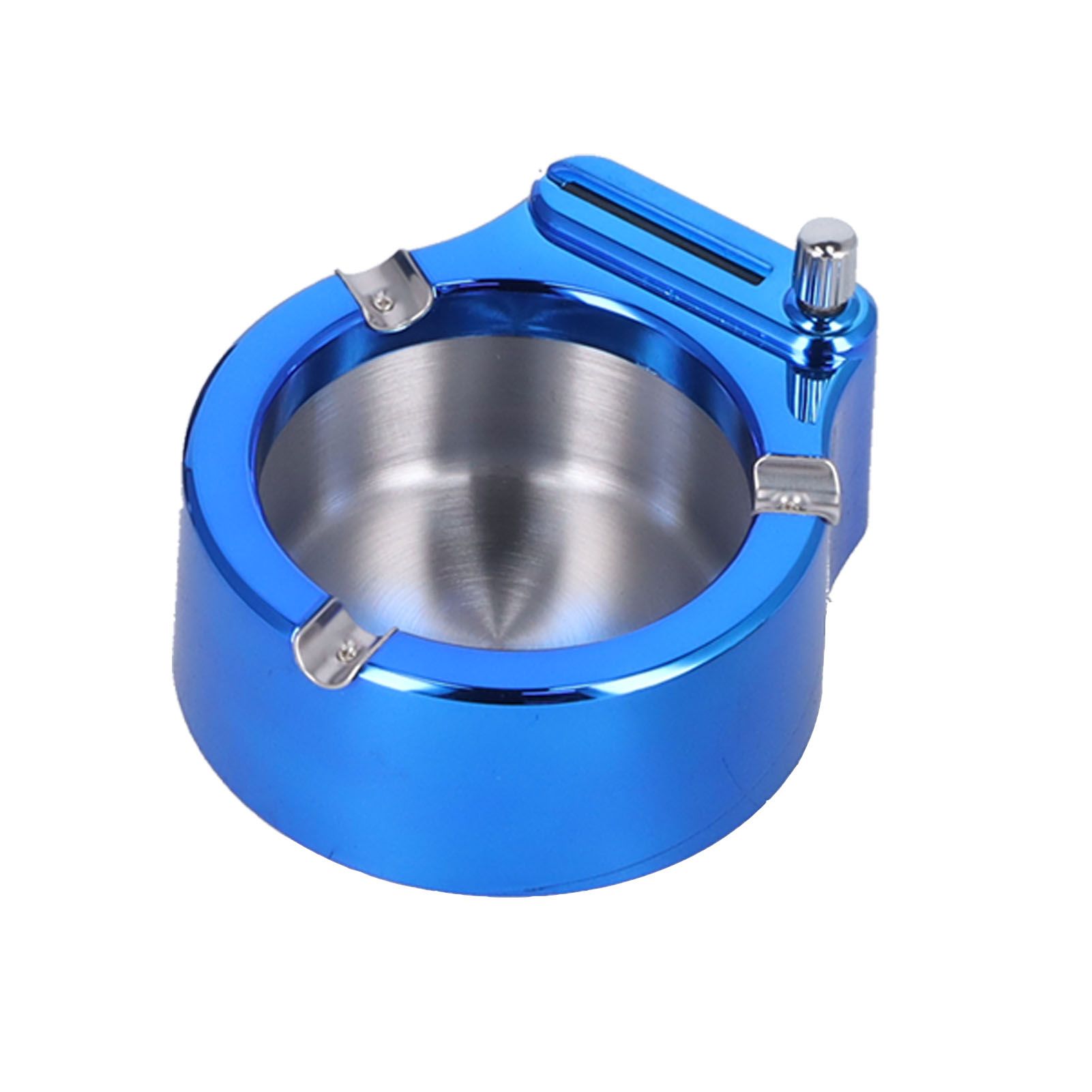 Cigarette Ashtray Stainless Steel Match Lighter Cigarette Ashtray for Home Office DecorationBlue — image 6