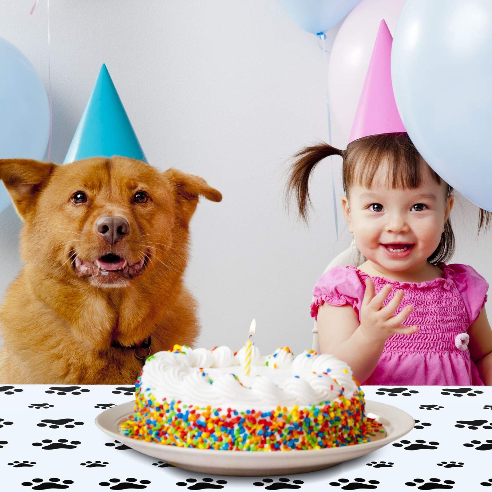 2 Pieces Puppy Paw Print Plastic Tablecloth Disposable Table Cover Puppy Themed Birthday Party Decorations for Dog Party Supplies โ image 4