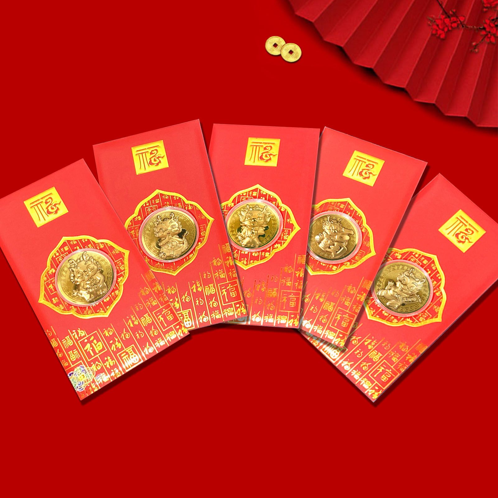 Chinese Red Envelope Year of The Dragon Gold Foil Lucky Red Packet for Spring Festival New Year โ image 6