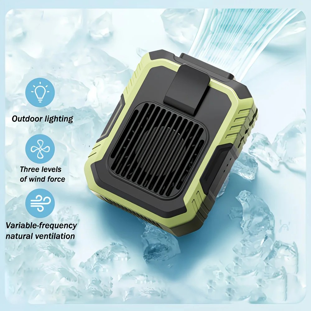 Wall-mounted USB rechargeable dual-purpose fan, integrating rapid cooling, dehumidification, and lighting functions. Features three-speed wind adjustment, can — image 6