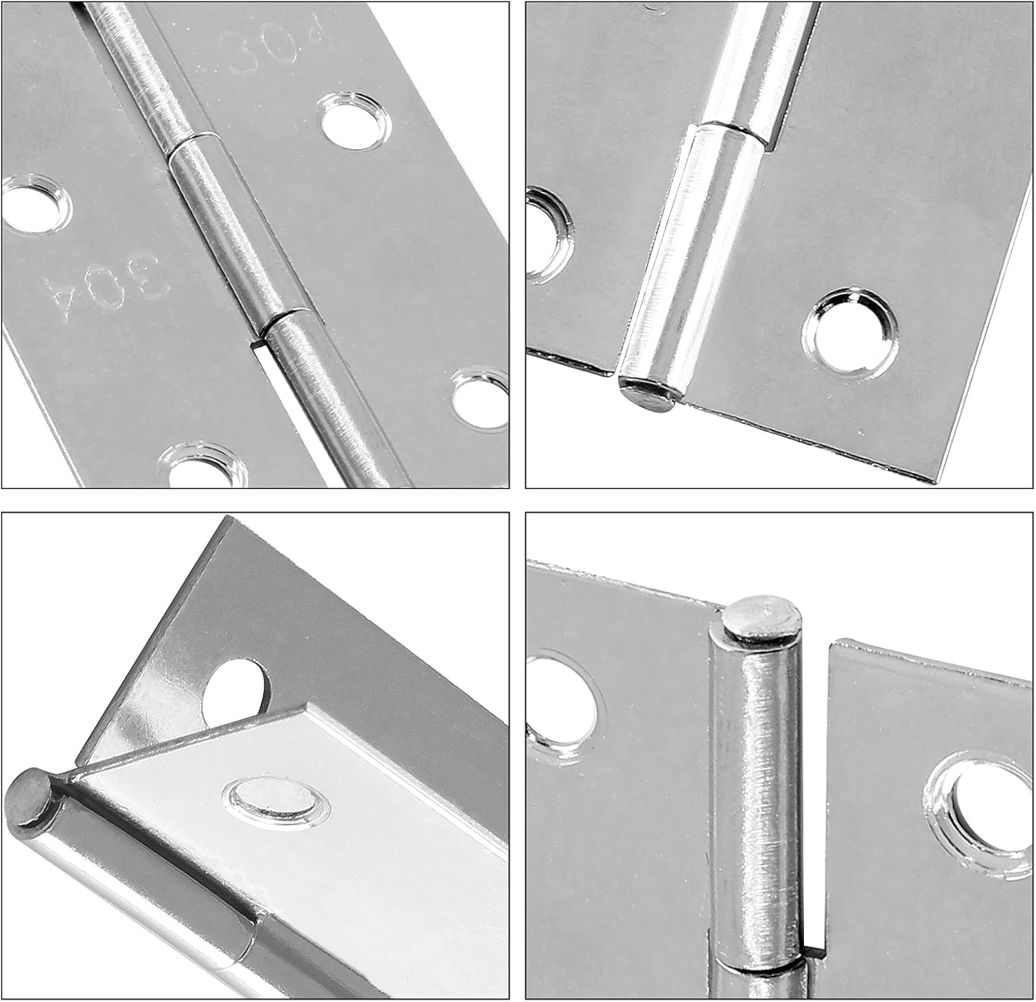 Biaungdo 10 Pack 1 Inch Butt Hinge, Stainless Steel Folding Butt Hinges, Cabinet Mini Hinges Small Box Hinges Door Hinge Rectangle — image 3