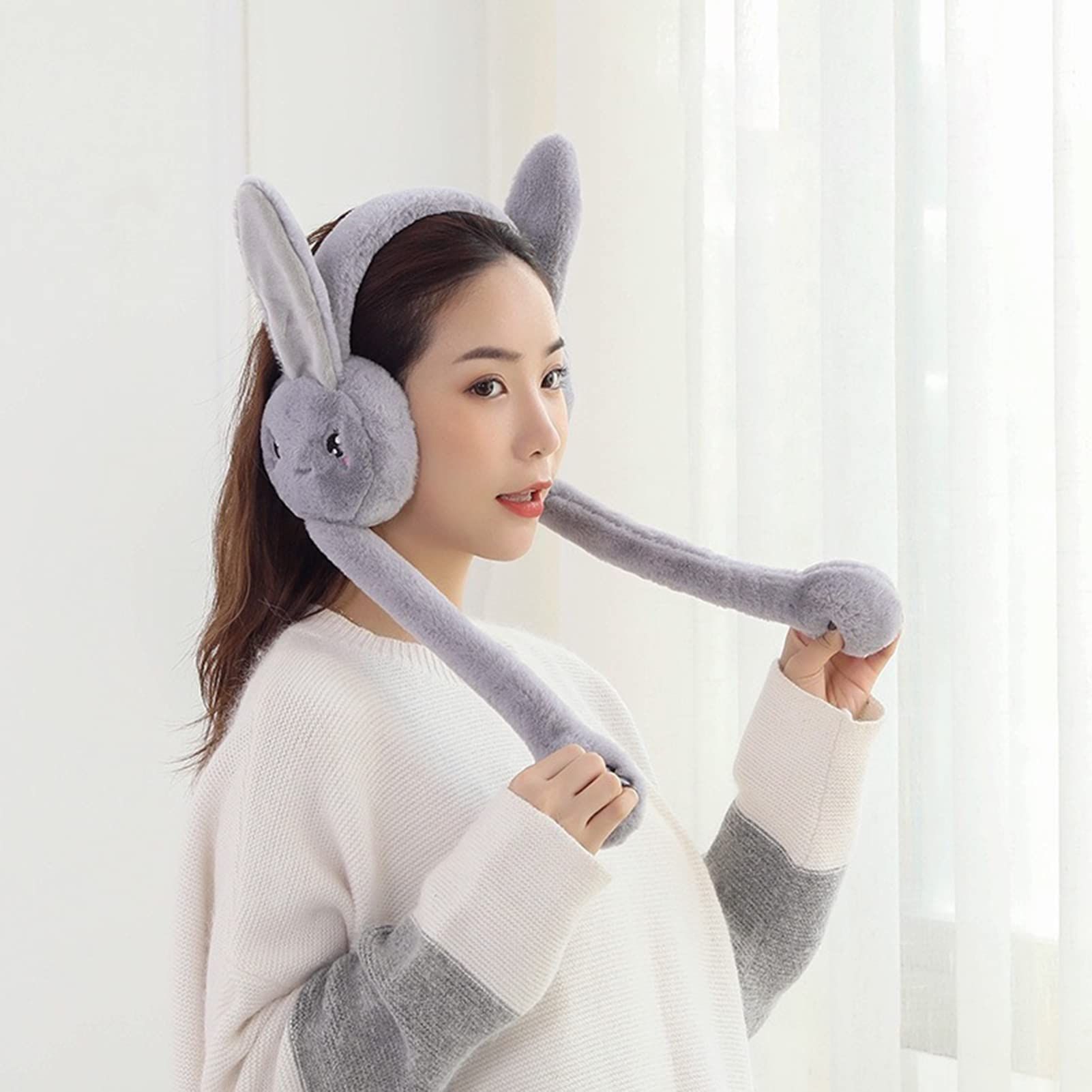 Ladies' earmuffs, rabbits, activity ear caps, warm and fun toys, plush toys, headphones, children's Christmas gifts Ear covering — image 3