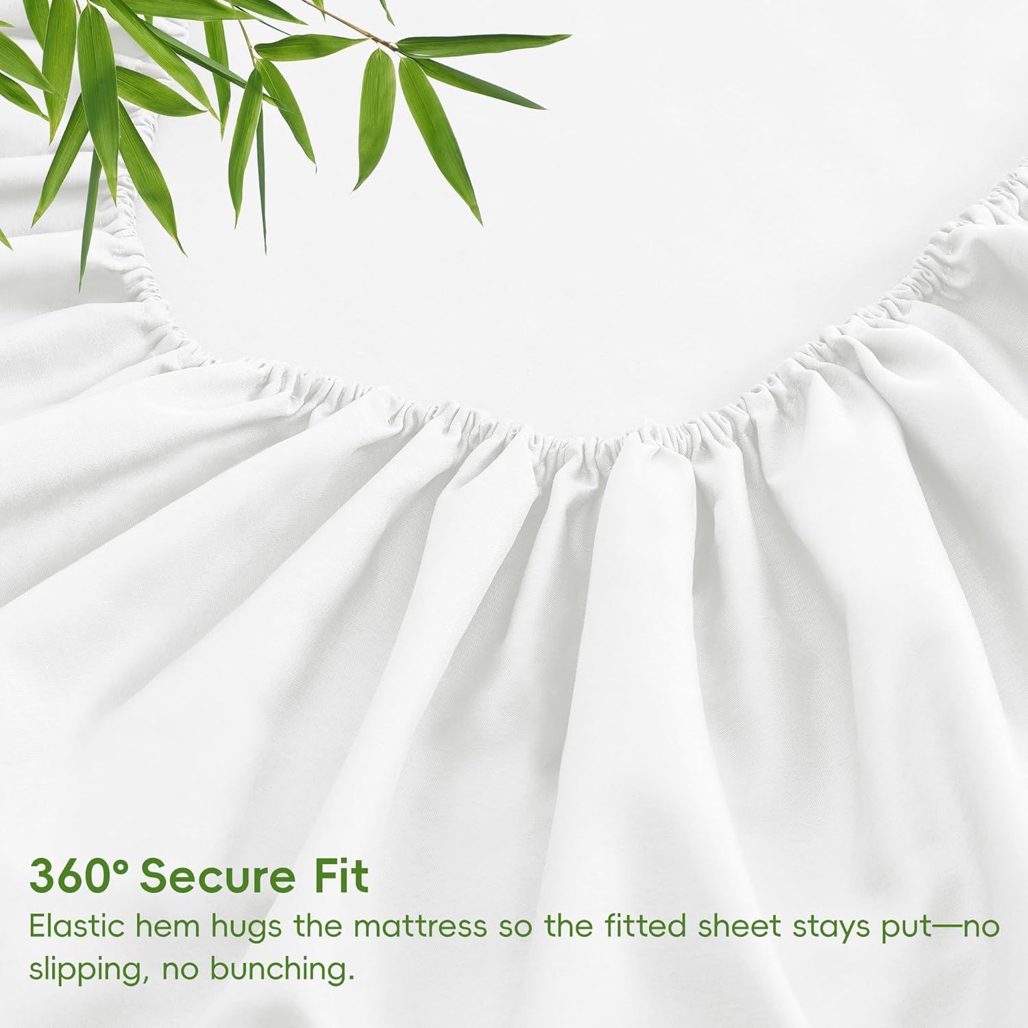 Hotel Breathable Bamboo Fitted Sheet & Pillowcase-3 Piece-Ultra Soft 2000TC Breathable Fitted Bed Sheets Set with 37 Centimetre Deep Pocket-Cooling Sheets for — image 6