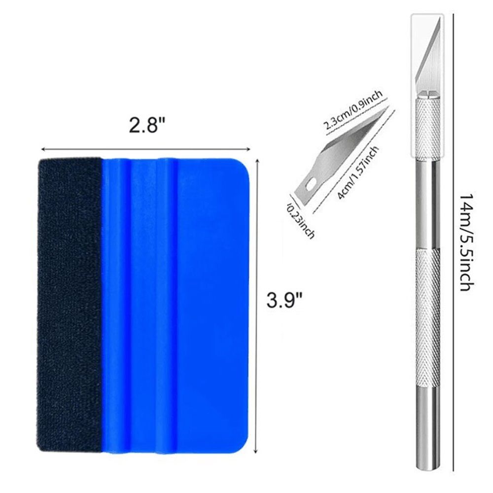 2 set Durable Black Felt Edge Vinyl Squeegee Tool 4-Inch & Craft Knife, Car Vinyl Film Wrapping Decal Window Tint Work, Professional Scratch Free Squeegee β image 4