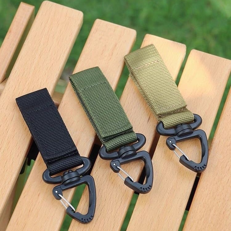 Bottle Hanger | Swivel Buckle | Nylon Outdoor Buckle | Camping Accessory | Carabiner Keychain |Black — image 2