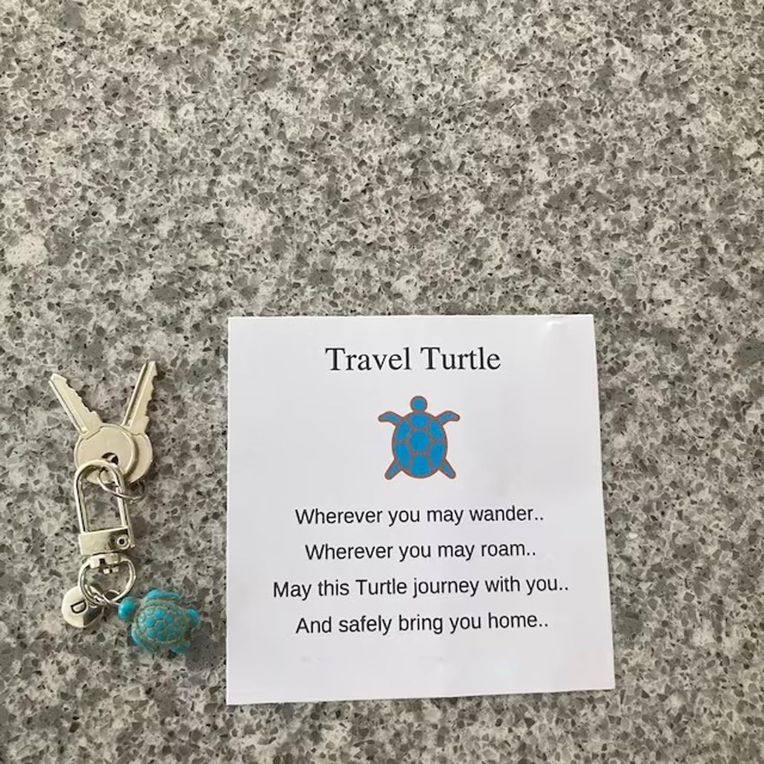 Travel Turtle Keychain Wherever You May Wander Good Luck Charm Gifts for Family Friends adaptable, self-pace, protection โ image 5