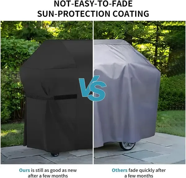BBQ Grill Cover 600D Oxford Waterproof UV Dust Resistant for Outdoor Charcoal and Camping Grills Black 147 × 61 × 122 cm — image 5
