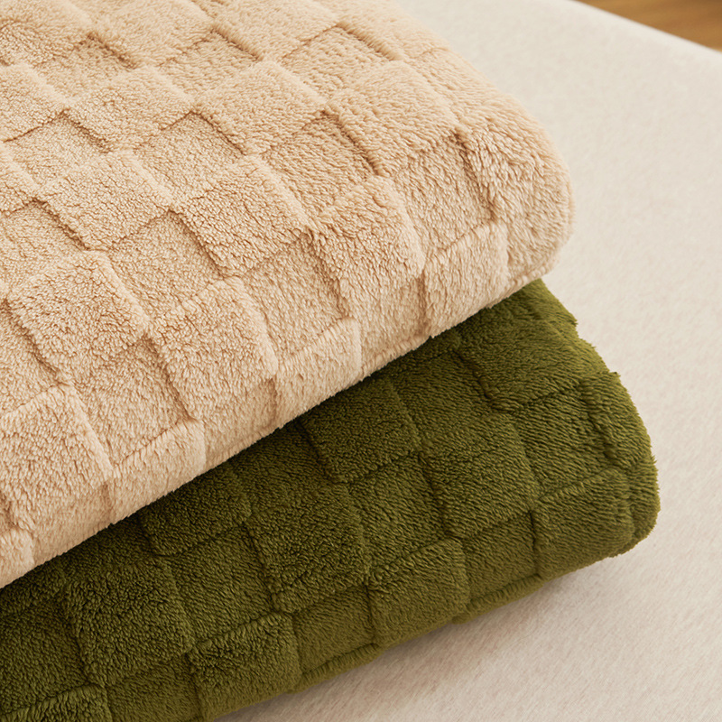 200*230CM Khaki Ultra-Soft Waffle Textured Plush Fleece Blanket - Large Cozy All-Season Throw for Bed & Sofa โ image 3
