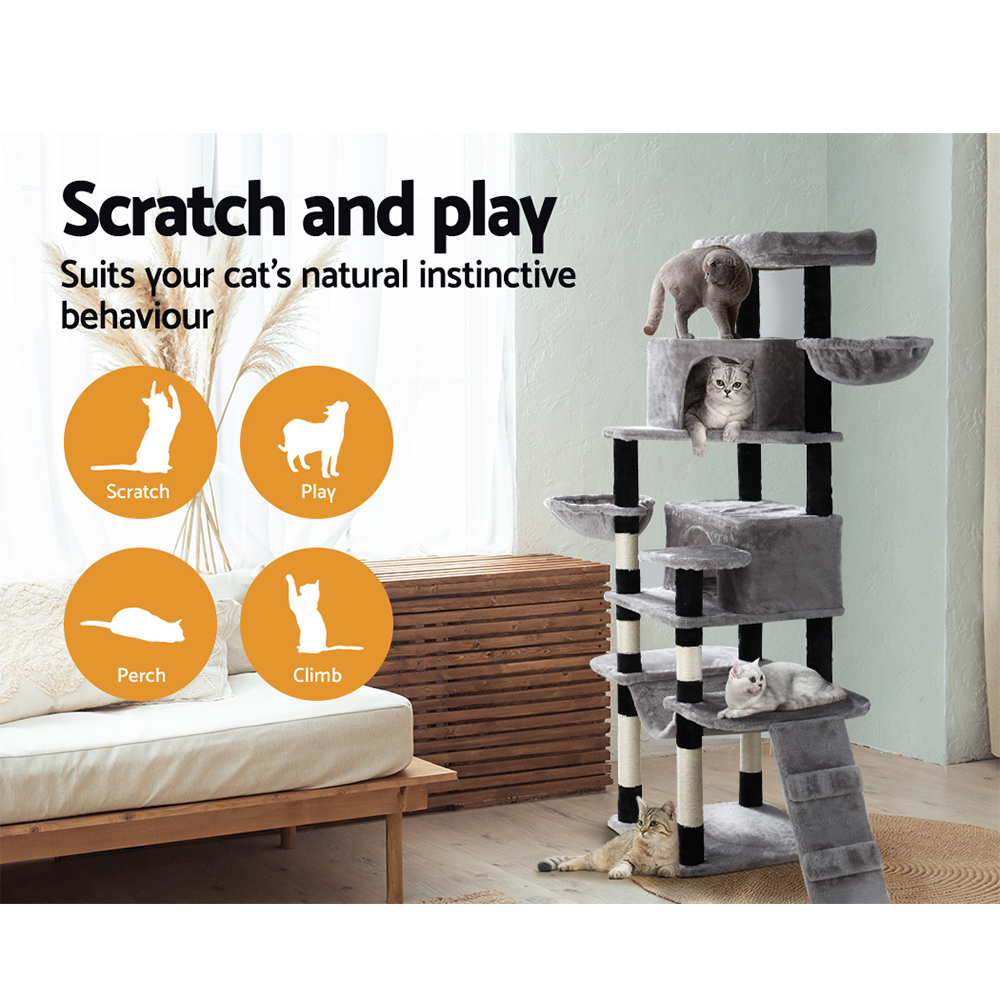 i.Pet Cat Tree 161cm Tower Scratching Post Scratcher Wood Condo House Play Bed โ image 4