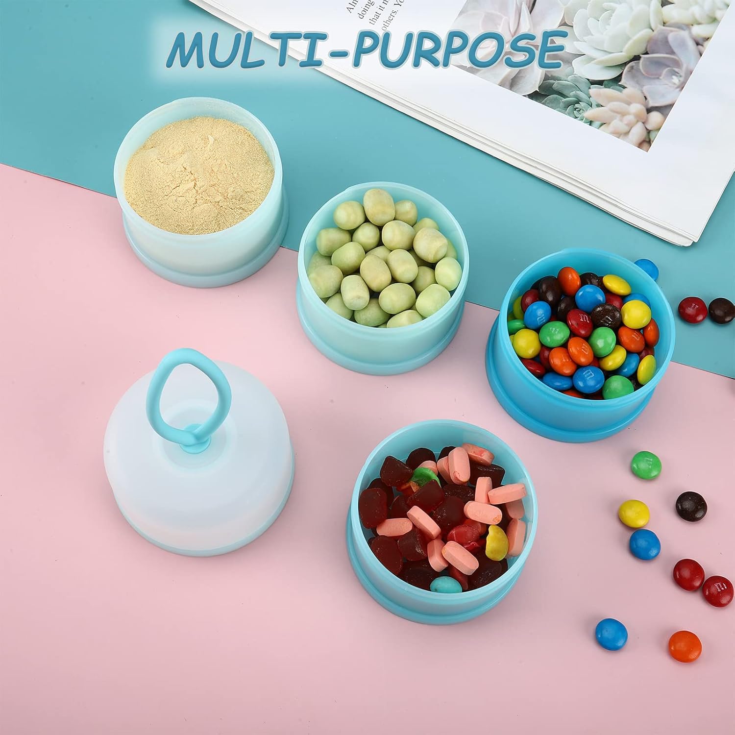 Baby Formula Dispenser On The Go, Stackable Formula Dispenser Formula Container to Go, Non-Spill Portable Milk Powder Kids Snack Storage Container, BPA Free โ image 4