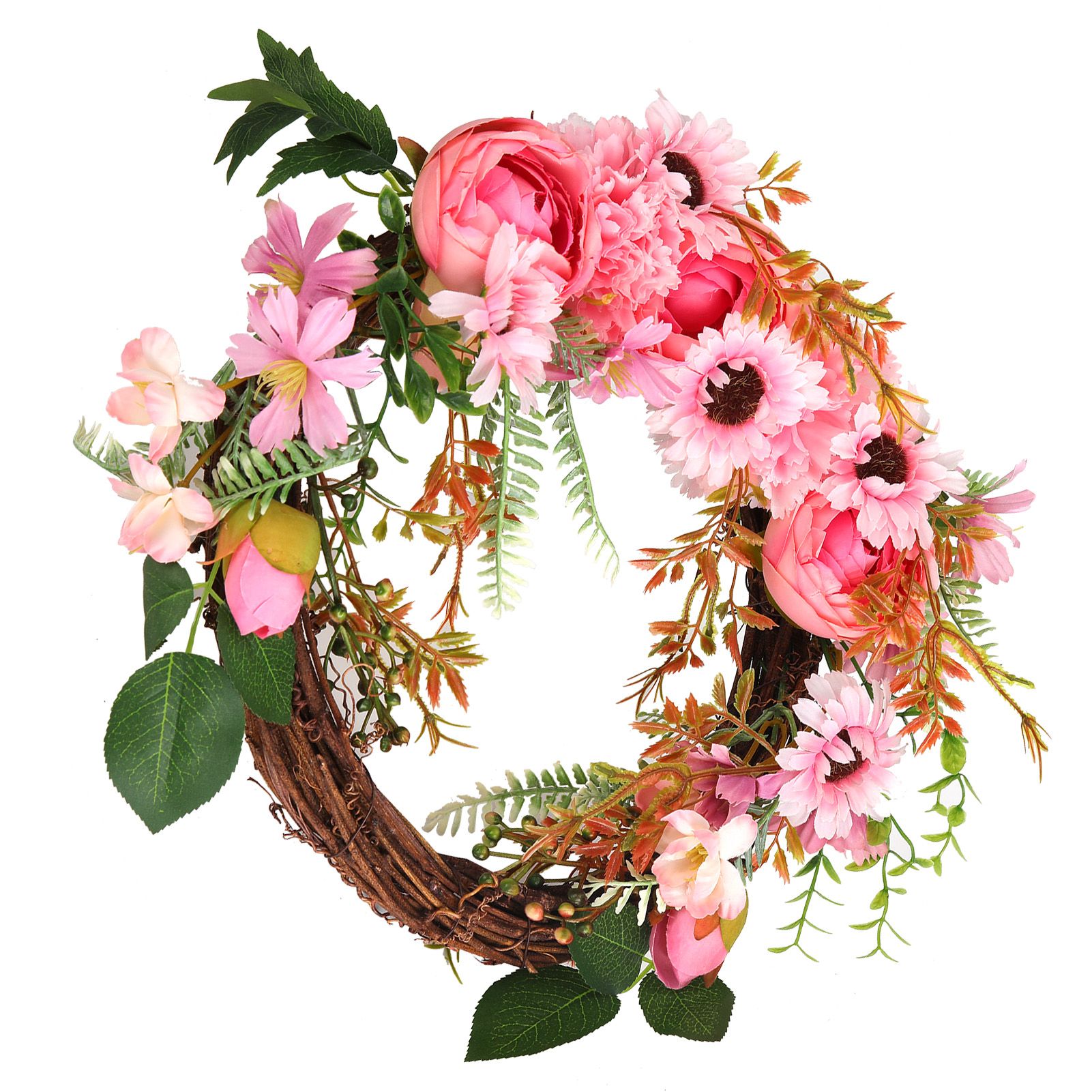Artificial Flower Wreath Simulation Peony Door Hanging Garland Festivals Party DecorationPink — image 3