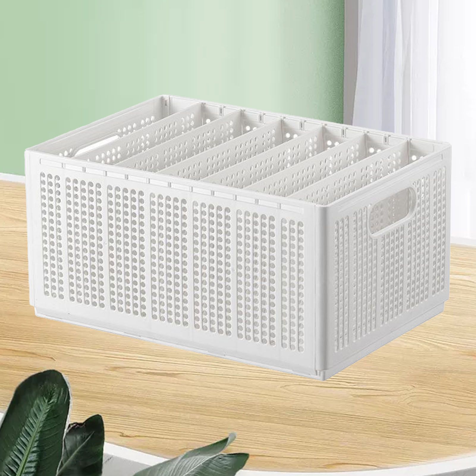 Closet Foldable Pants Storage Box Pure White Adjustable Dividers Rugged Divided Clothing Storage Boxes for Bedroom Wardrobe Large 7 Grids: 6 Baffles — image 6