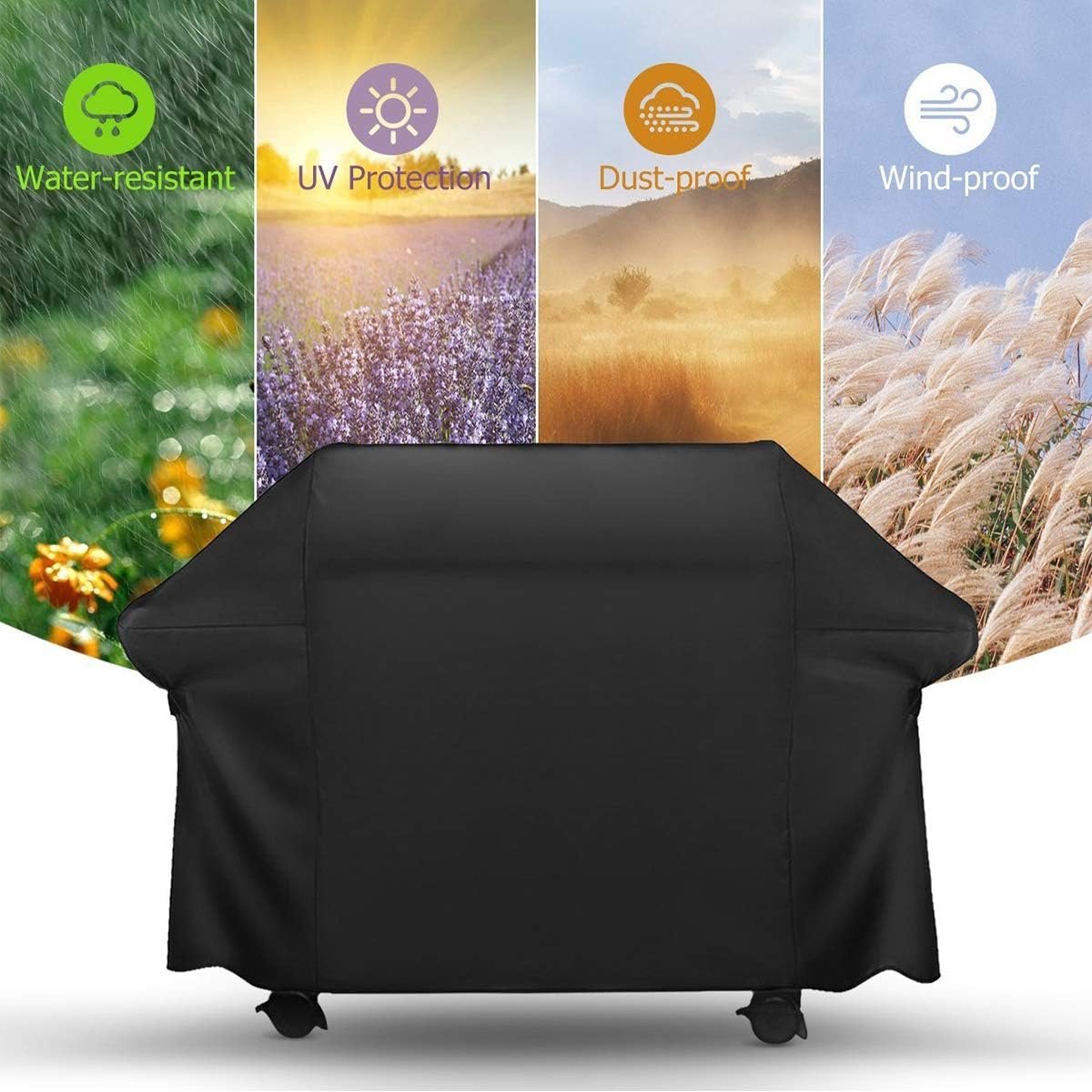 BBQ Cover 420D Oxford Fabric Barbecue Protective Tarpaulin Shockproof UV-Resistant and Waterproof (152 × 76 × 121 cm) — image 3